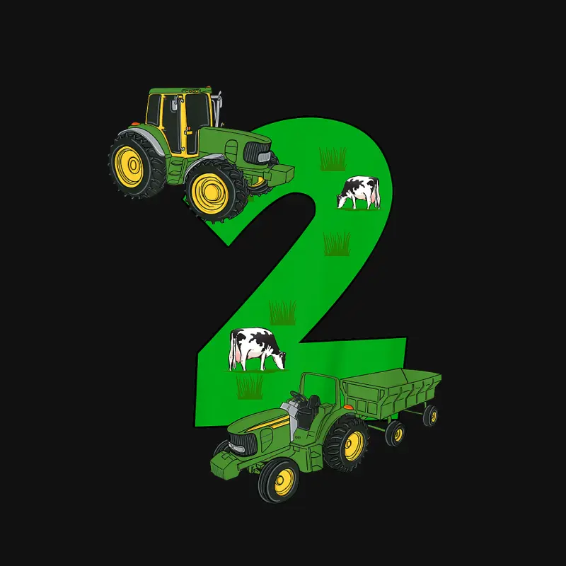 Kids 2Nd Birthday Boys Tractor Farmer Birthday Baby Onesie