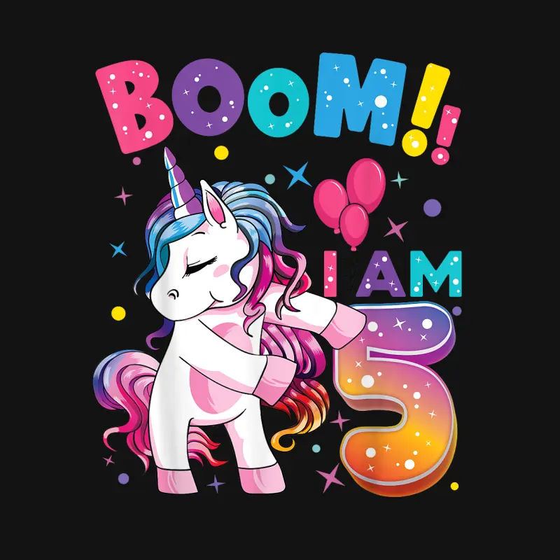 5 Years Old Unicorn Flossing 5Th Birthday Girl Unicorn Party Unisex Long Sleeve T-Shirt