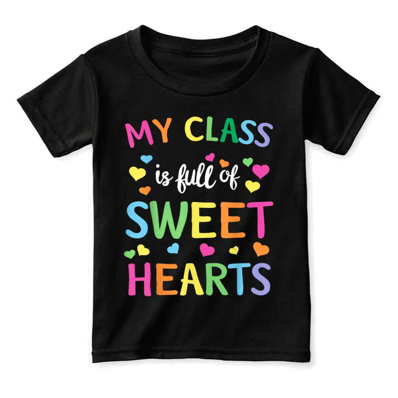 Teachers Valentines Day Shirt Class Full Of Sweethearts Toddler Staple T-Shirt