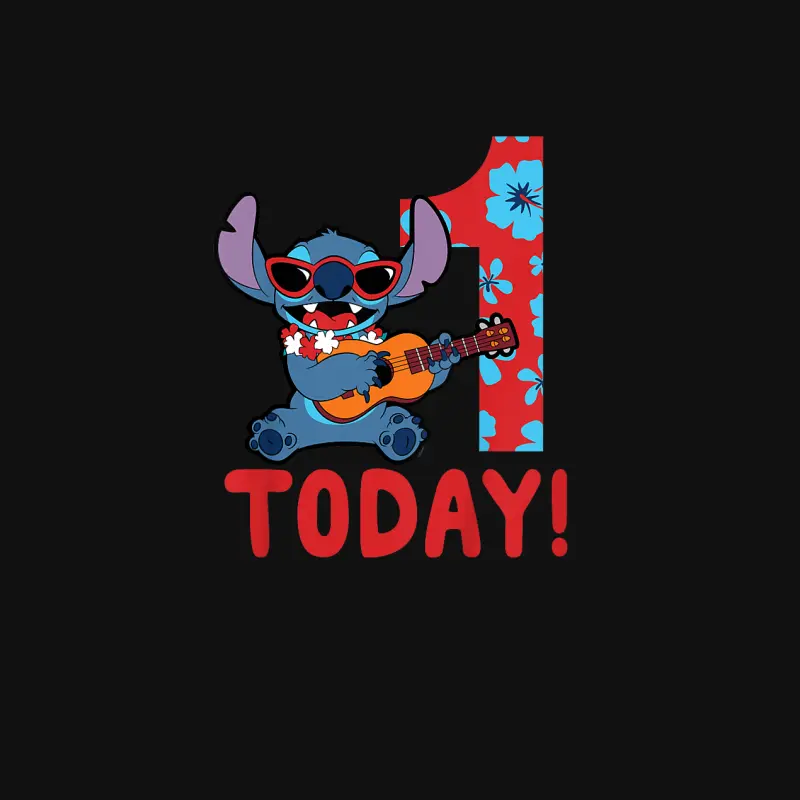 Disney Lilo & Stitch Tropical Birthday 1 Year Old Today Baby Onesie