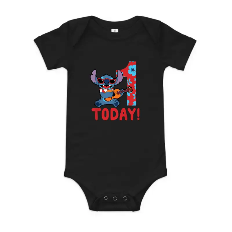 Disney Lilo & Stitch Tropical Birthday 1 Year Old Today Baby Onesie