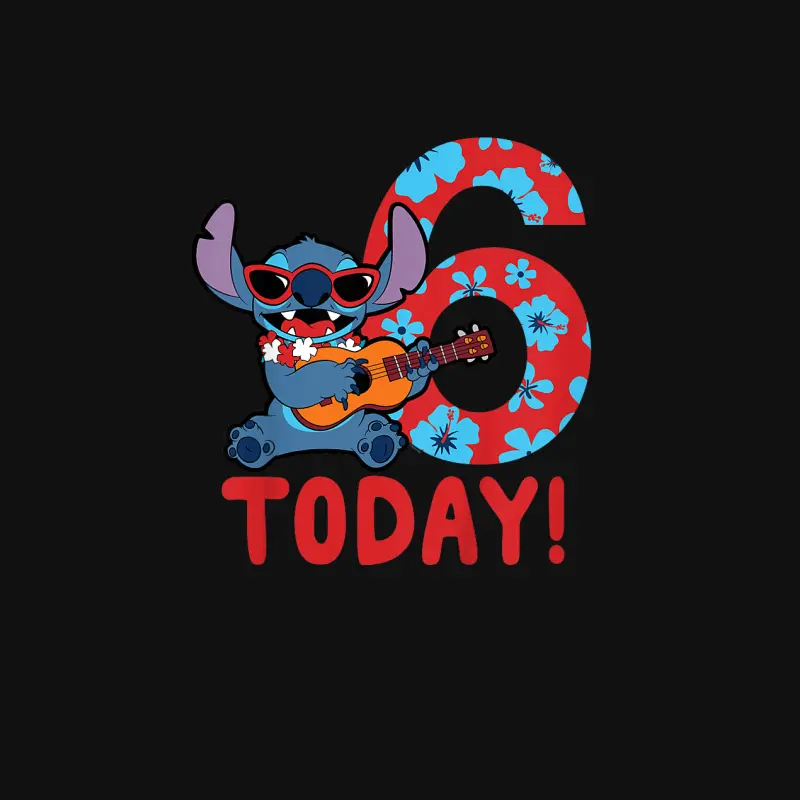 Disney Lilo & Stitch Tropical Birthday 6 Years Old Today Baby Onesie