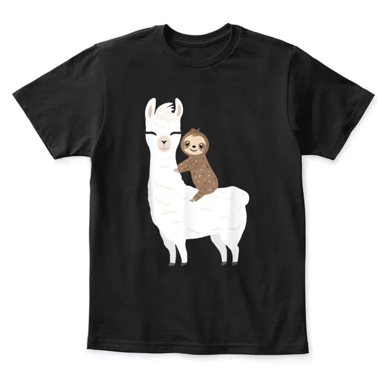 Sloth Riding Llama Shirt Funny Birthday Gift For Boy, Girl Youth Staple T-Shirt