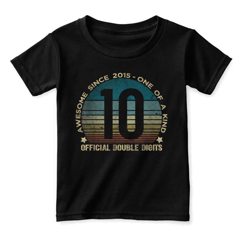 Official Double Digits 10 Year Old Gifts 10Th Birthday 2015 Toddler Staple T-Shirt