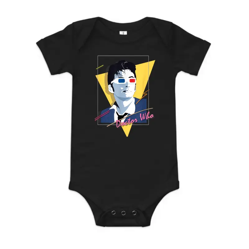 Doctor Who 80S Tenant Retro Time Traveler Sci-Fi Fan Baby Onesie