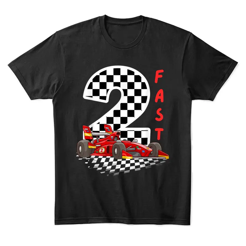 2 Year Old Kids Racing Car 2Nd Birthday ,Two Fast Unisex Staple T-Shirt