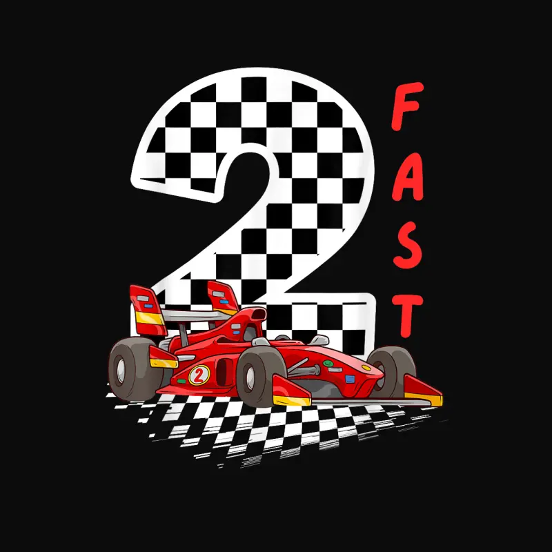 2 Year Old Kids Racing Car 2Nd Birthday ,Two Fast Unisex Staple T-Shirt
