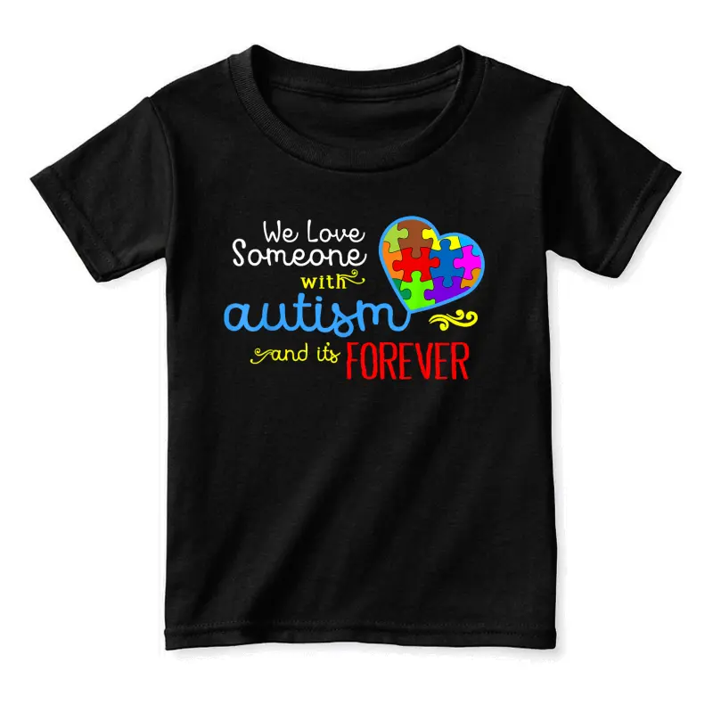 Autism Awareness Shirt - Love Forever Family Autism Toddler Staple T-Shirt