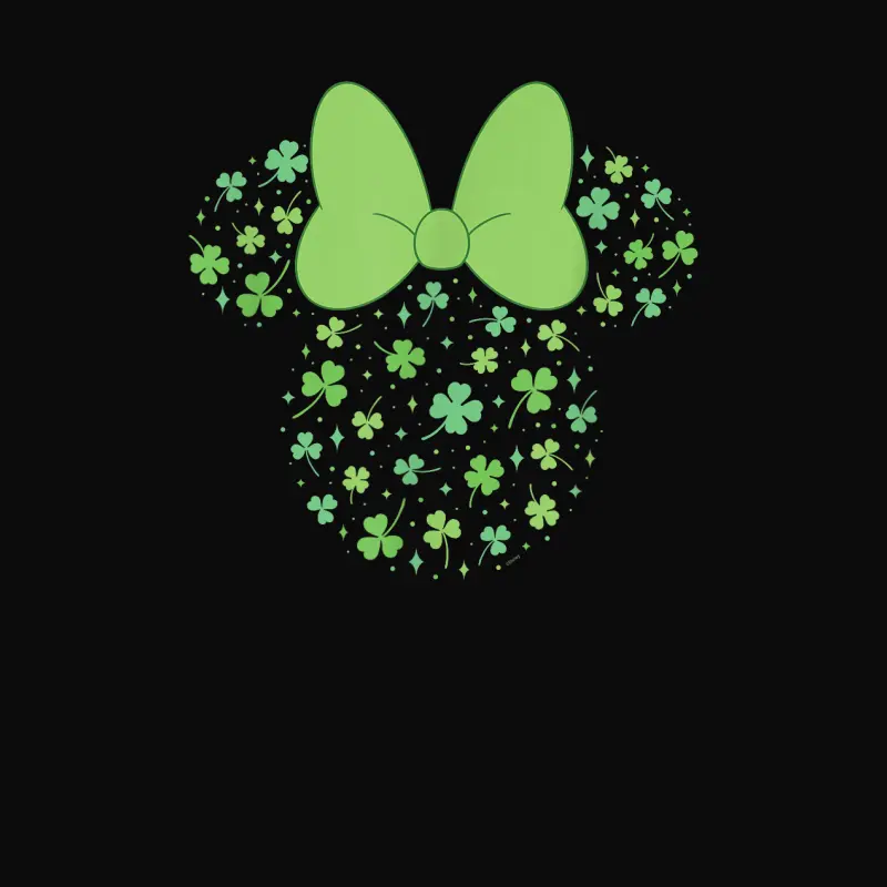 Disney Minnie Mouse Icon Shamrock Clovers St Patrick’s Day Unisex Staple T-Shirt