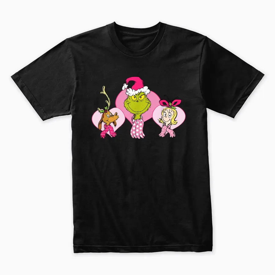 Dr. Seuss Pink Heart Trio T-Shirt Unisex Staple T-Shirt