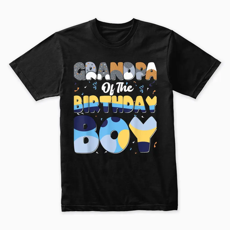 Grandpa Of The Birthday Boy Bluey Family Matching Unisex Staple T-Shirt