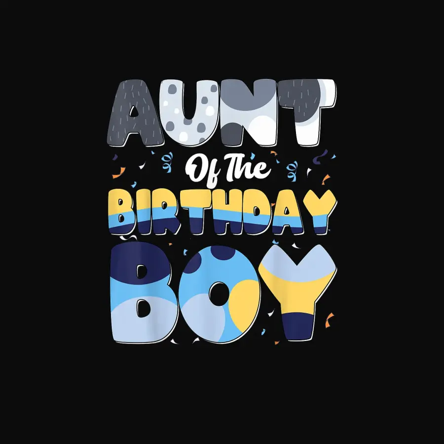 Aunt Of The Birthday Boy Bluey Family Matching Unisex Staple T-Shirt