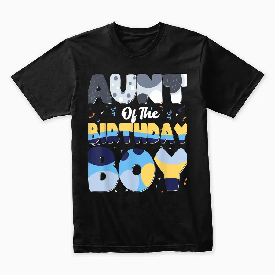 Aunt Of The Birthday Boy Bluey Family Matching Unisex Staple T-Shirt