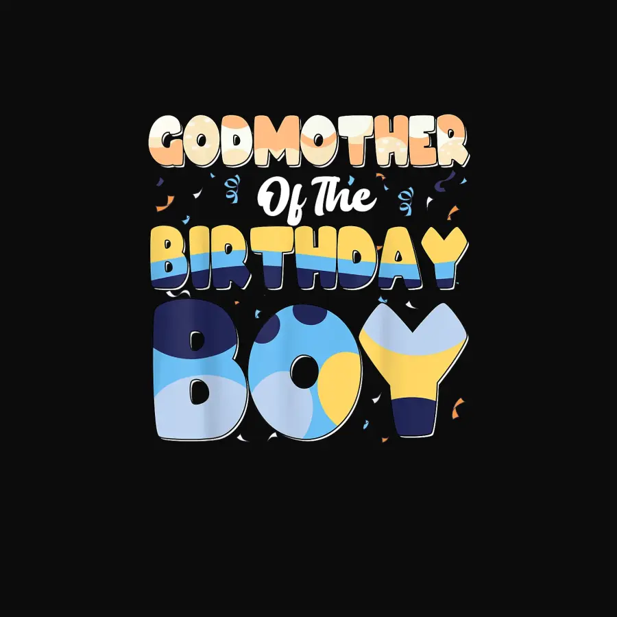 Godmother Of The Birthday Boy Bluey Family Matching Unisex Staple T-Shirt