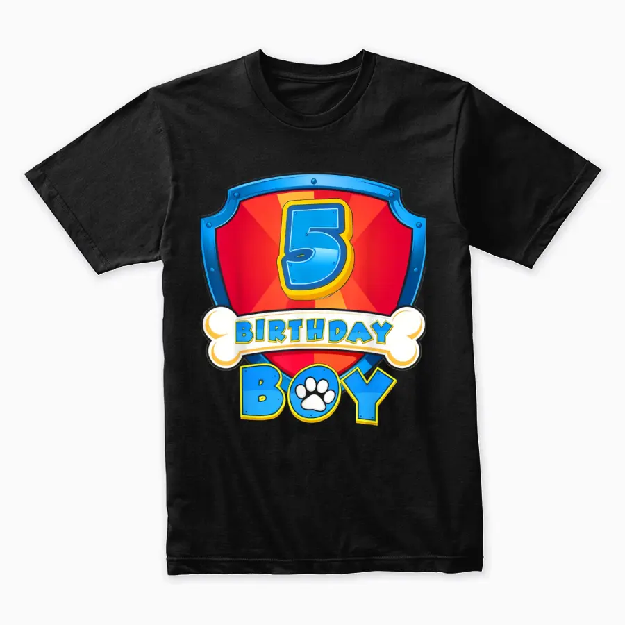 5Th Birthday Paw Patrol Dog Family Matching Five Bday Party Unisex Staple T-Shirt