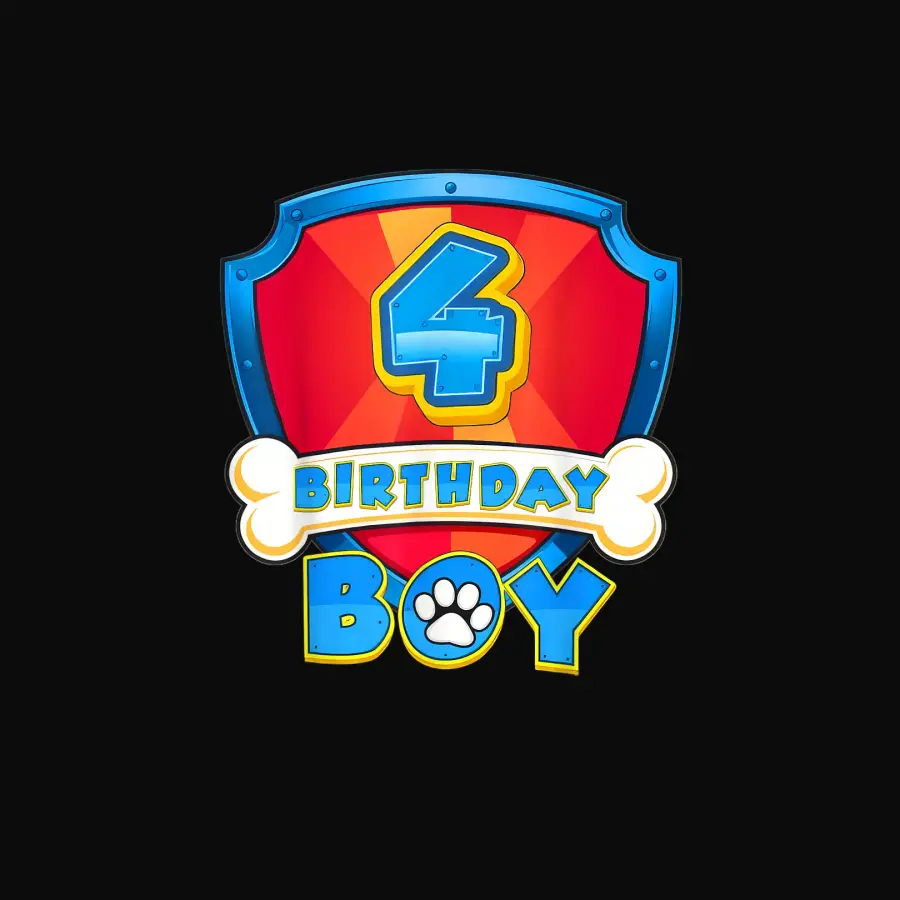 4Th Birthday Boy Paw Patrol Family Matching Four Bday Party Unisex Staple T-Shirt