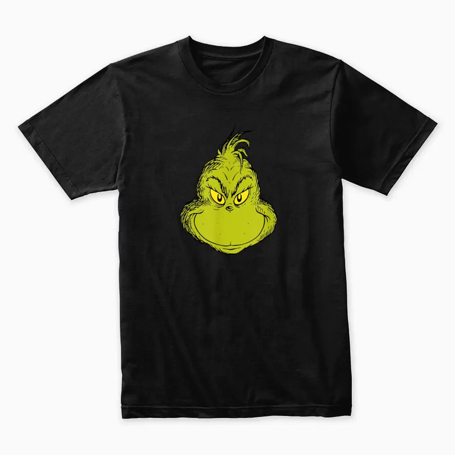 Dr. Seuss Classic Grinch Face T-Shirt Unisex Staple T-Shirt