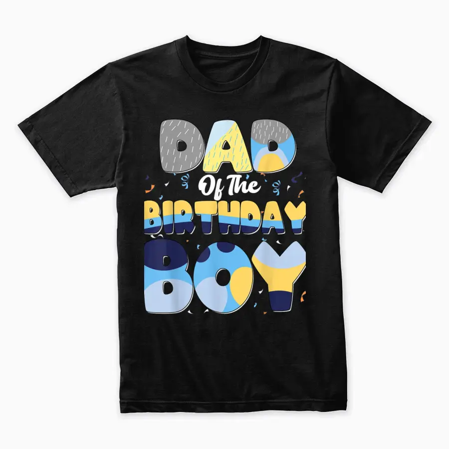 Dad And Mom Birthday Boy Bluey Family Matching Unisex Staple T-Shirt