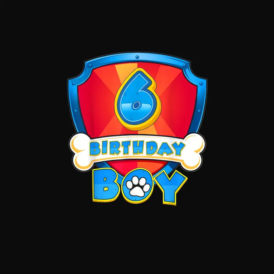 6Th Birthday Boy Paw Patrol Family Matching Six Bday Party Unisex Staple T-Shirt